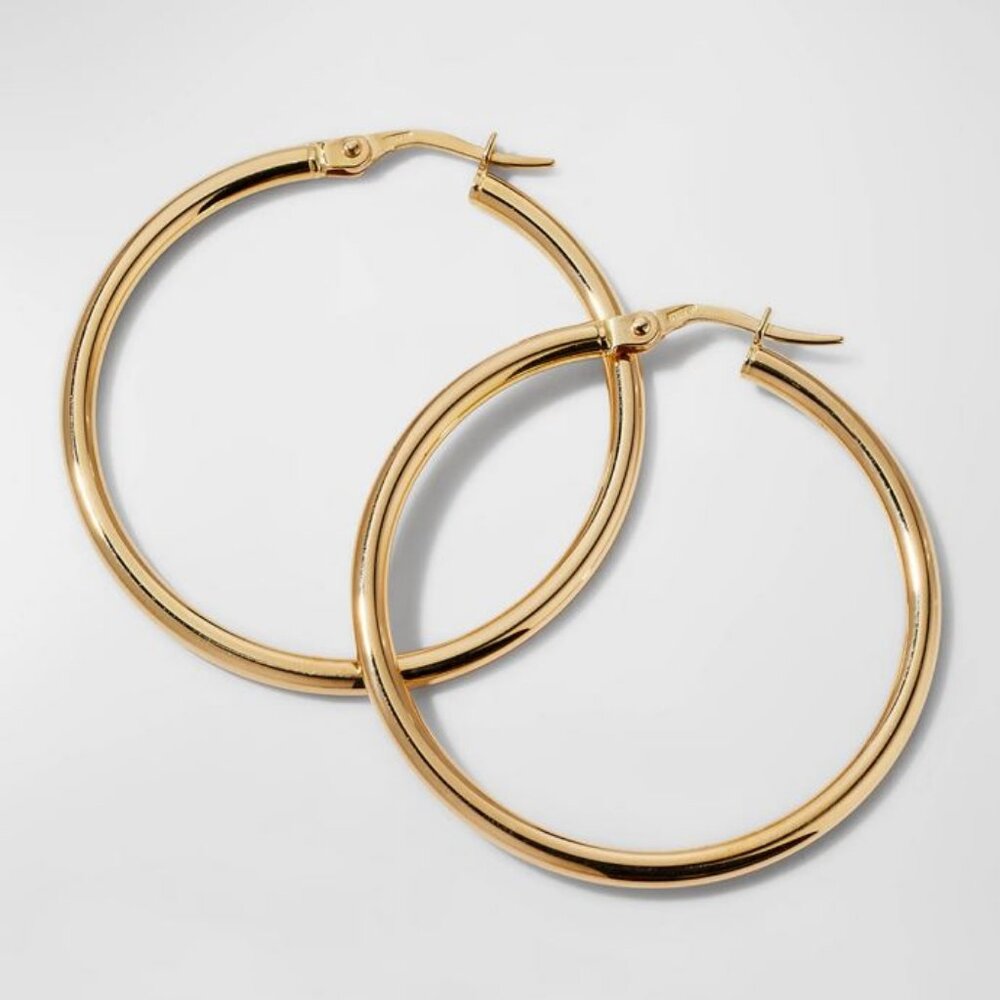 $1530 *ROBERTO COIN* THE PERFECT HOOP 18KYG EARRINGS MEDIUM